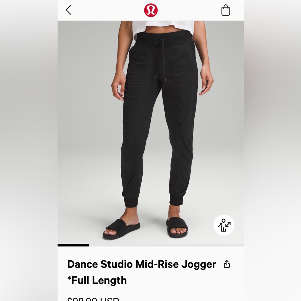 Lululemon Women’s Dance Studio jogger. Black. Size 4.